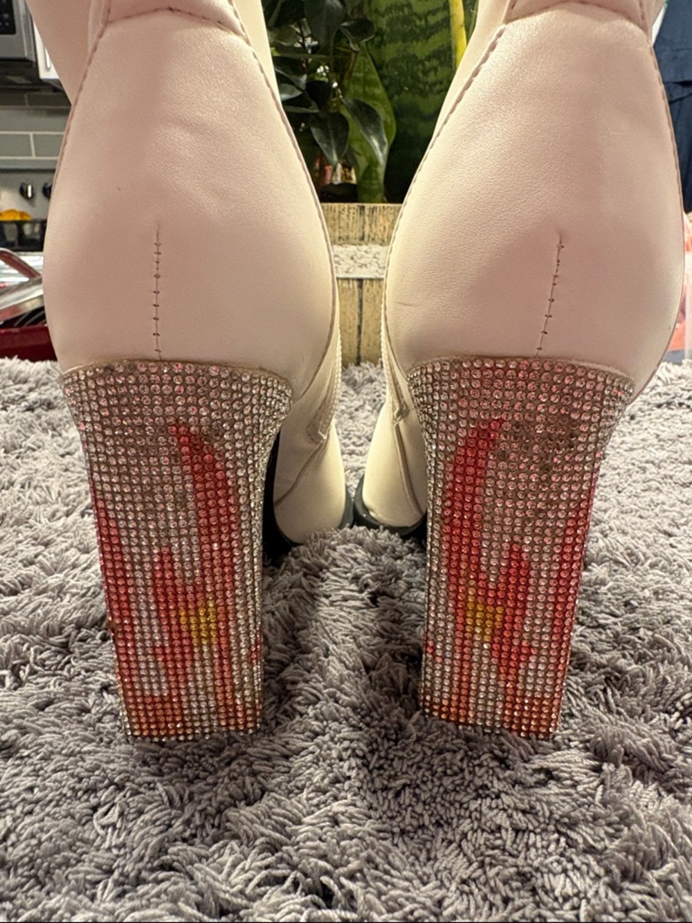 Nasty Gal Flame Diamante Heel Ankle Boots - Picture 2 of 11